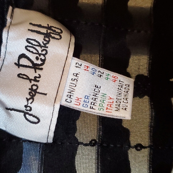 Joseph Ribhoff Sheer Black X Top - Picture 3 of 7